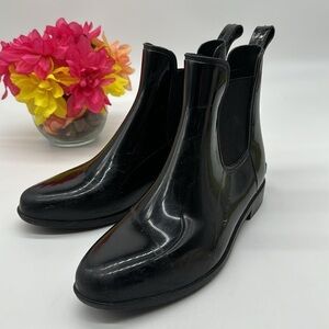 Ralph Lauren Tally Black Pull On Short Rain Boots Size 9 BAB6611H